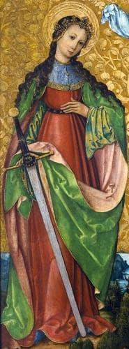 Detail of The Painting Sacra Conversazione Mary With The Child Saint Felicity of Carthage And Saint Perpetua C1520 Artist Unknown Painting In The National Museum In Warsaw Image Swiped From Wikimedia Commons