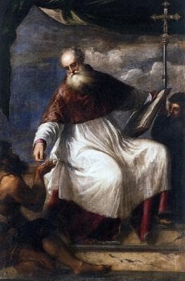 Detail of A Painting of Saint John The Almoner By Titian C1545 San Giovanni Elemosinario Venice Italy Swiped From Wikimedia Commons