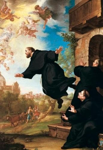 Detail of The Painting S Giuseppe Da Copertino Si Eleva In Volo Alla Vista Della Basilica Di Loreto 18Th Century By Ludovico Mazzanti Church of Saint Joseph of Cupertino Osimo Italy Swiped From Wikimedia Commons