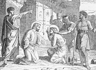 Illustration of Saint Jovita And Saint Faustinus 1892 Artist Unknown From Pictorial Lives of The Saints