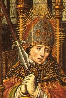 Detail From A 15Th Century Painting of The Martyrdom of Saint Lambert of Liège Artist Unknown Swiped From Wikimedia Commons