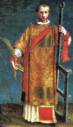 Detail of A Painting of Saint Lawrence of Rome Early 16Th Century By Francesco Rizzo Da Santacroce Museum of John Paul II Collection Warsaw Poland Swiped From Wikimedia Commons