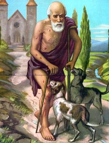 Detail of A Painting of Saint Lazarus The Beggar Date And Artist Unknown Swiped From Wikimedia Commons